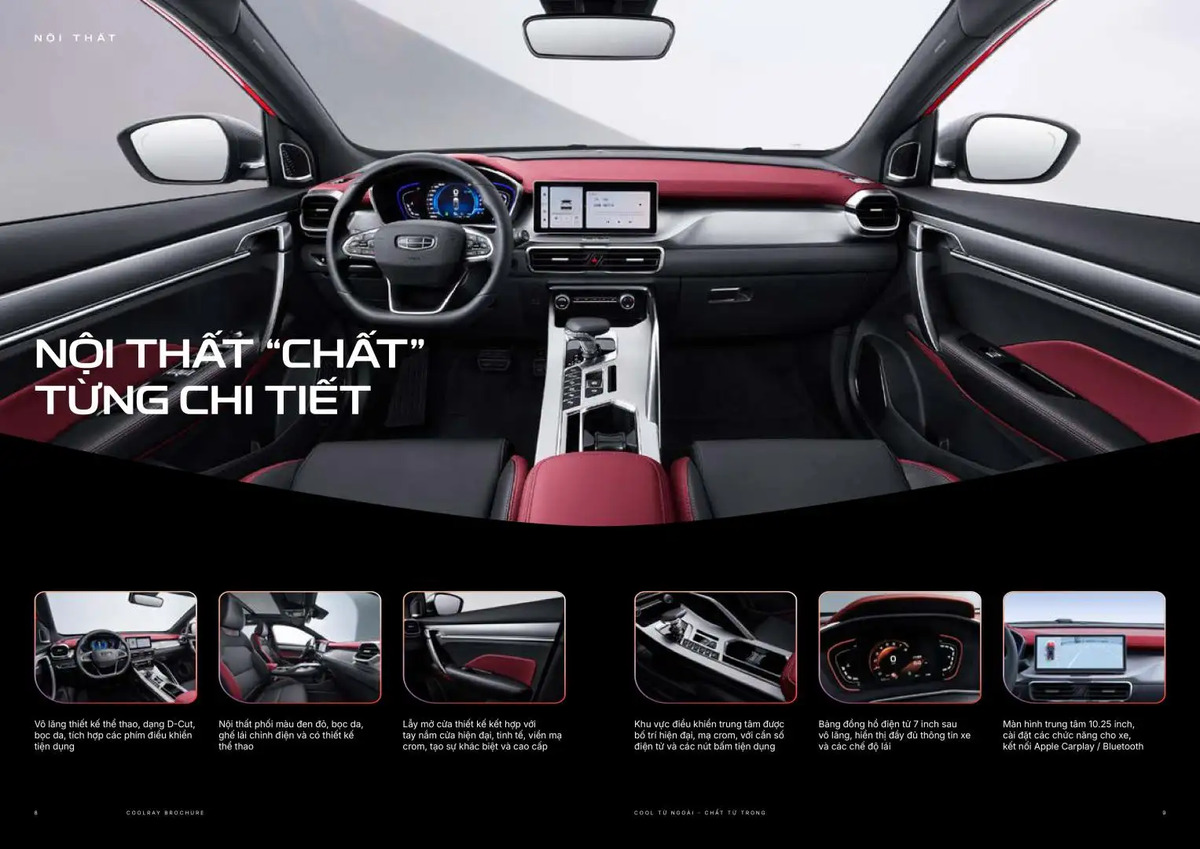 Nội thất và tiện nghi hiện đại trên các dòng xe Geely