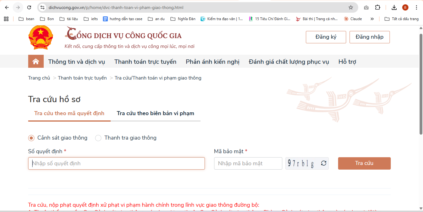 Tra cứu phạt nguội online 2026