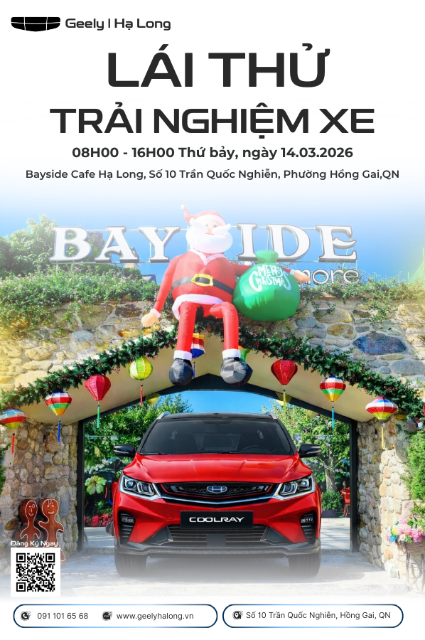 Cuối tuần luôn là thời điểm lý tưởng để thư giãn, gặp gỡ bạn bè và tận hưởng những trải nghiệm mới. Tháng 3 này, Geely Hạ Long mang đến một hoạt động đặc biệt dành cho những người yêu xe và yêu công nghệ: sự kiện “Cafe Cuối Tuần – Trải nghiệm Geely Coolray” tại Bayside Cafe Hạ Long. Không chỉ đơn thuần là một buổi lái thử xe, đây còn là dịp để bạn tận hưởng không gian cafe thư giãn bên bờ vịnh, trò chuyện cùng những người có chung đam mê và đặc biệt là trực tiếp cầm lái mẫu SUV đô thị đang được yêu thích trên thị trường – Geely Coolray. Sự kiện được tổ chức nhằm mang đến cho khách hàng cơ hội trải nghiệm thực tế trước khi quyết định sở hữu một chiếc xe, từ cảm giác lái, khả năng vận hành cho đến những công nghệ thông minh mà Geely trang bị.