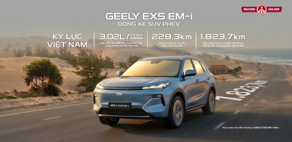 Geely EX5 EM-i lập 3 kỷ lục tại Việt Nam